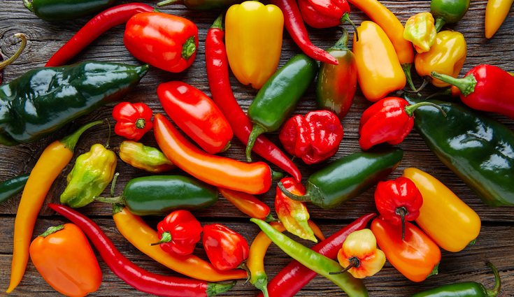 Los pimientos oscilan entre los 200 y los 147 mg