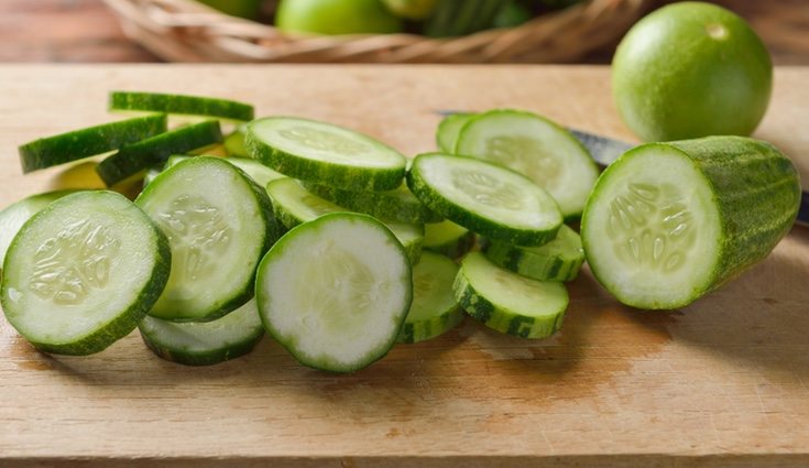 El pepino contiene un 94% de agua en su composición